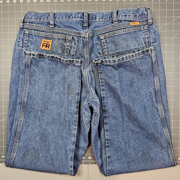 Wrangler Riggs FR Jeans Mens 38x30 Workwear Cowboy Bootcut Western Biker - Picture 10 of 16